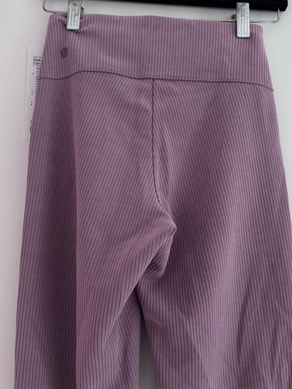 NWT Lululemon Ribbed Flare Pants Pink Mauve High Rise Yoga Lounge Women’s Size 2 - Picture 4 of 10